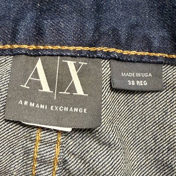 NWT Armani Exchange Mens J65 Easy Fit Jeans 38x32 Dark Wash Low Rise Straight - Picture 8 of 10